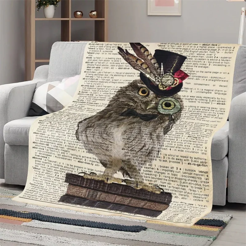

3D Vivid Owl Printed Sherpa Throw Blanket Bedroom Quilt Travel Bedding Plush Bed Sofa Flannel Blankets Bedspread Home Decor Gift