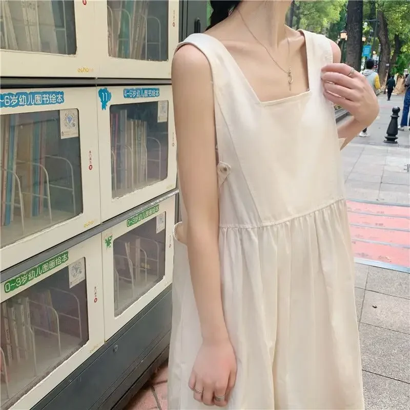 Sleeveless Dress Women Solid Black Spaghetti Strap Vestidos