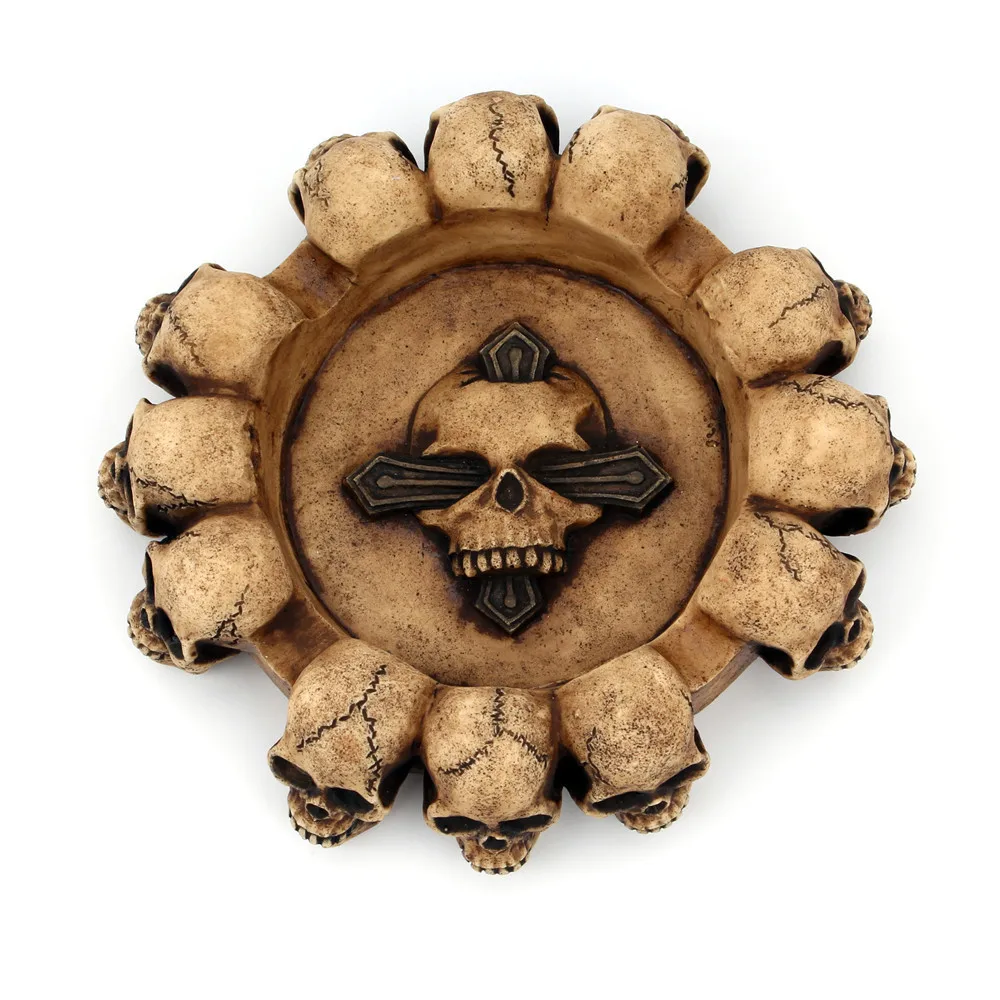 Creative Funny Skull Ashtray Cigarette Tray Container Resin Smoking Accessories Hotel Office Decoration Pretty Cool Ashtray