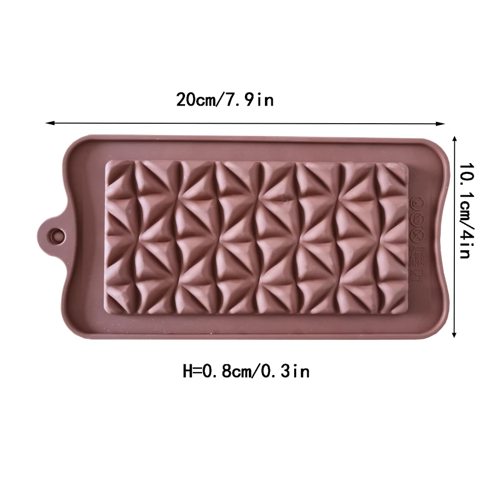 Triangle Topped Square Silicone Chocolate Mould