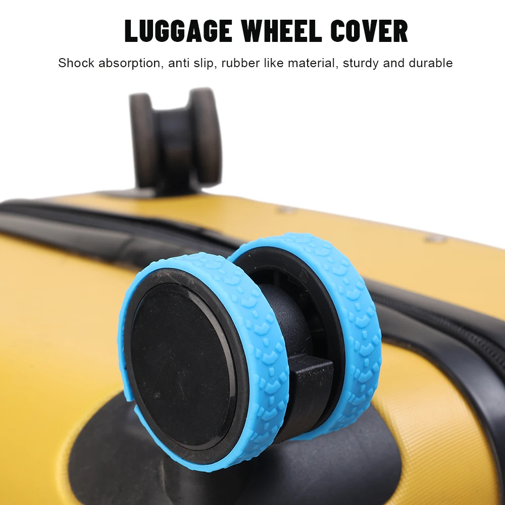 Cuttable Luggage Wheels DIY Covers Silicone Suitcase Caster Protector Silent Noise Reduce Shock Office Chair Spinner Wheel silicone luggage wheel covers