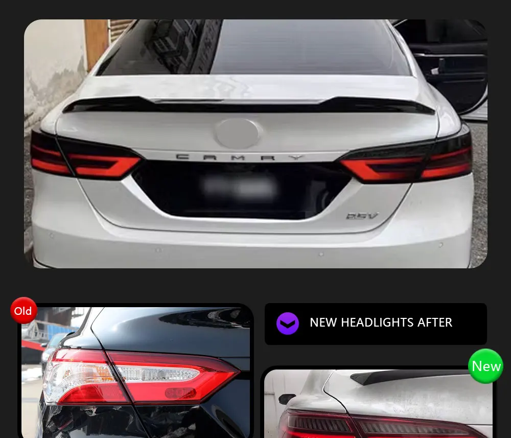 Feu arrière LED installé sur la vue arrière d’une Toyota Camry