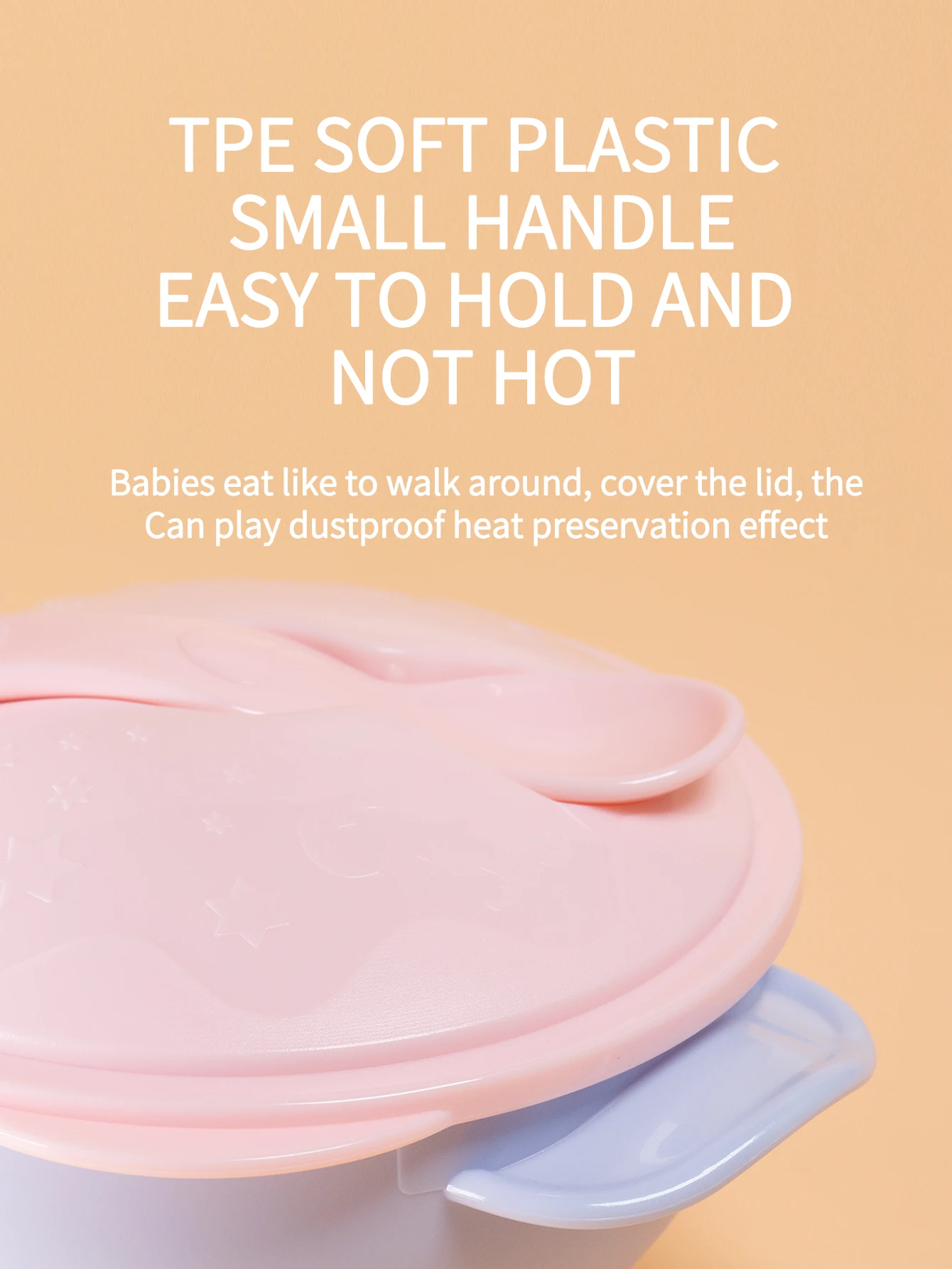 1 Pcs Baby Feeding Bowl Set Spoon With Lid Pp Material Anti Fall Suction Cup Design Food Storage Children's Tableware Bpa Free 5