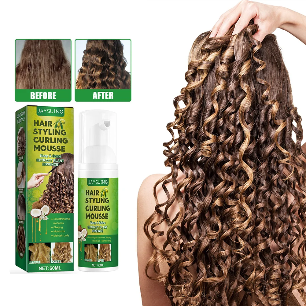 Description Picture 5 of item60ml Hair Care Curling Foam Professional Curly Hair Styling Cream Natural Fluffy Moisturizing Women Haircare Products