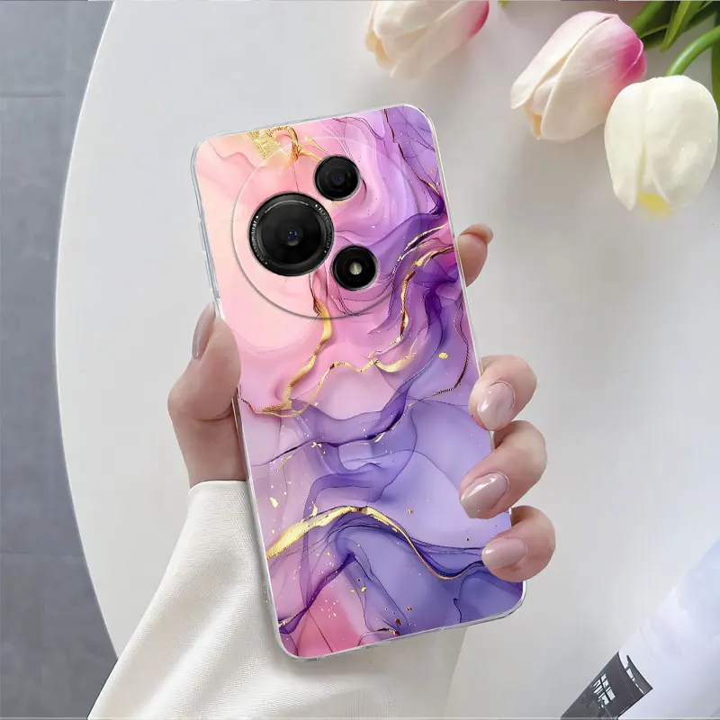 Flower Marble Clear Soft Silicone Phone Case - Enhanced Protection and Style