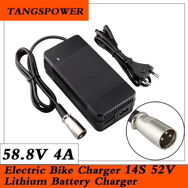 

52V Charger 58.8V 4A Lithium Battery Charger for 14S Electric balance car Bike Electric Scooter Battery Charger With 3-Pin XLR