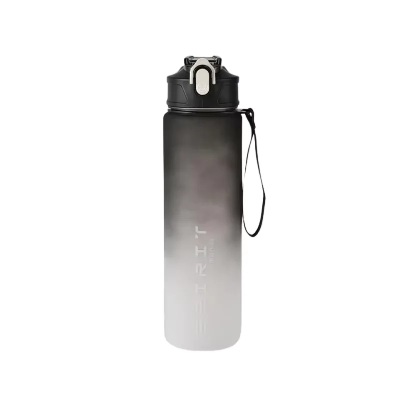 Time-Tracking Leak-Proof Sports Water Bottle with Locking Flip Cover