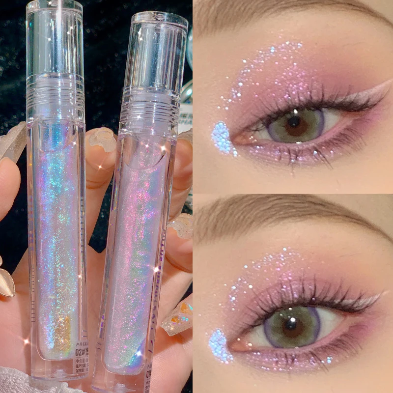Diamond Glitter Liquid Eyeshadow Highlighter Sdraiato Silkworm Shiny Brightening Makeup Waterproof Lasting Women Party Beauty Tools Ombretto Liquido L