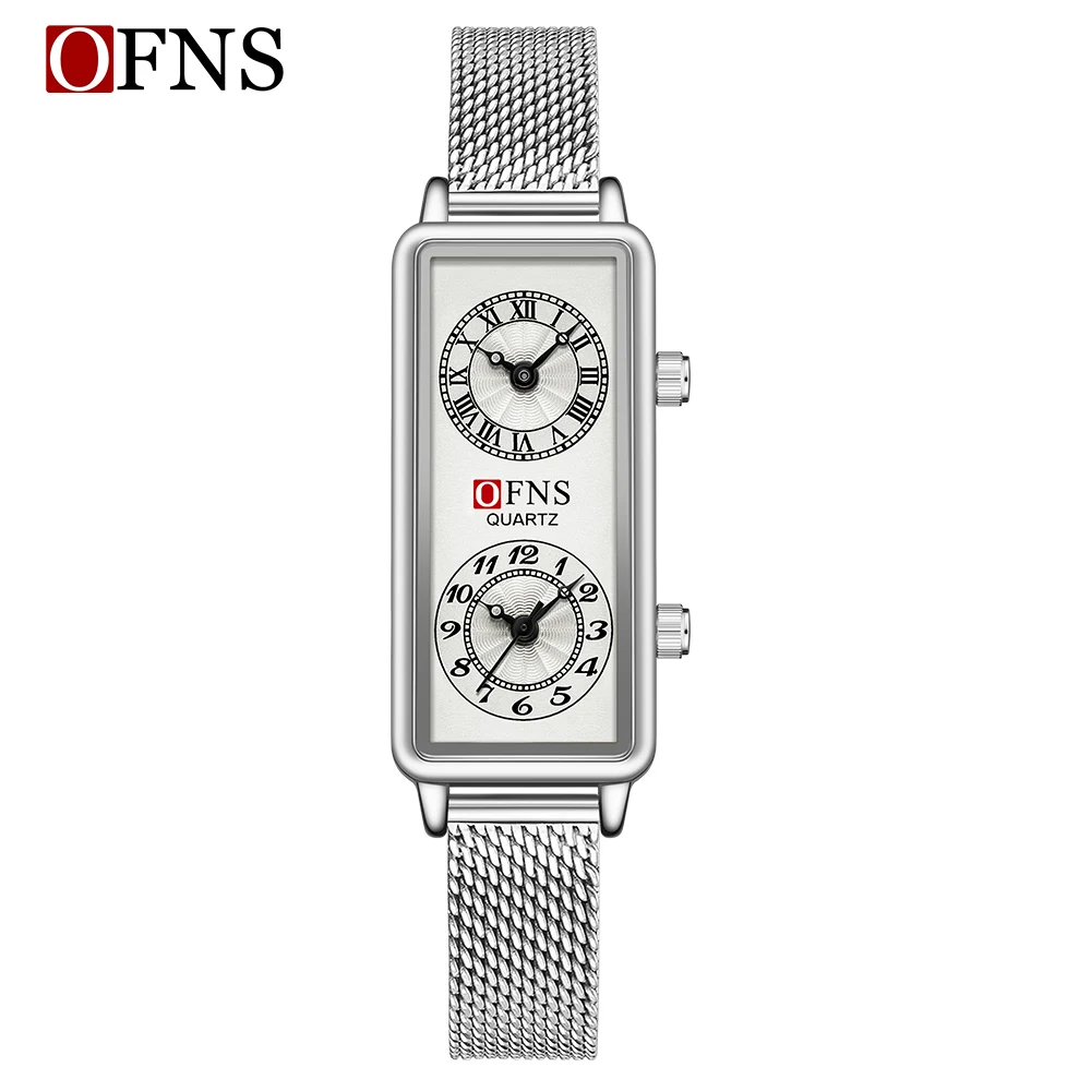 OIDEA Orologio Quadrato Da Uomo – Analógico Al Quarzo Con Calendario, Cinturino In Pelle, Numeri Romani, Impermeabile 3 ATM