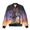 New Fashion Women/Men's  3D Print  KISS Rock Band   Zipper Bomber Jackets Men Overcoat Mens Coat Zip Up Jackets  K03 1