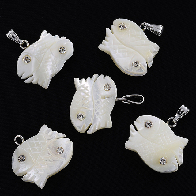 Shell Beads Mother of Pearl Love Cross Fish Animal Style Pendant Charms Beads for Necklace Earring DIY Jewelry Making