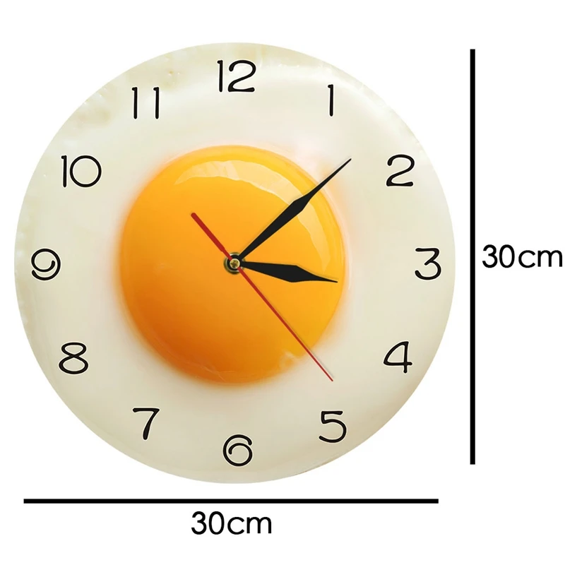 Fried Egg Poached Egg Wall Clock Egg Yolk Clock Digital Pointer Clock Canteen Restaurant Creative Acrylic Wall Clock 6