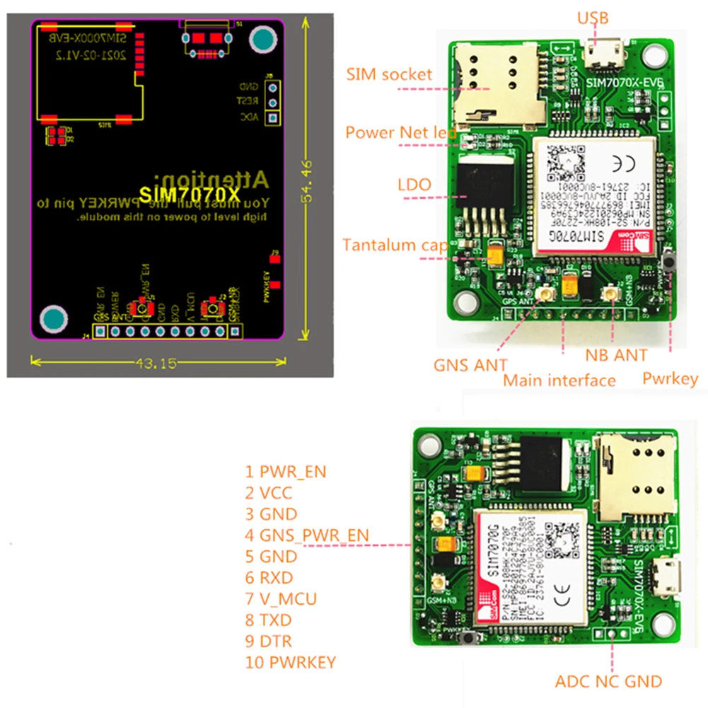 Рисунок 3 - SIM7070G NB-IoT Модульная плата