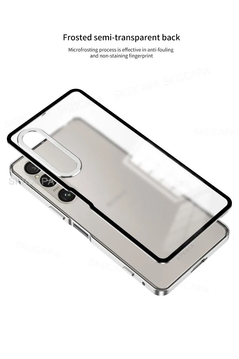 Shockproof Metal Phone Case with Aluminium Alloy Frame and Hard Matte Bumper Cover