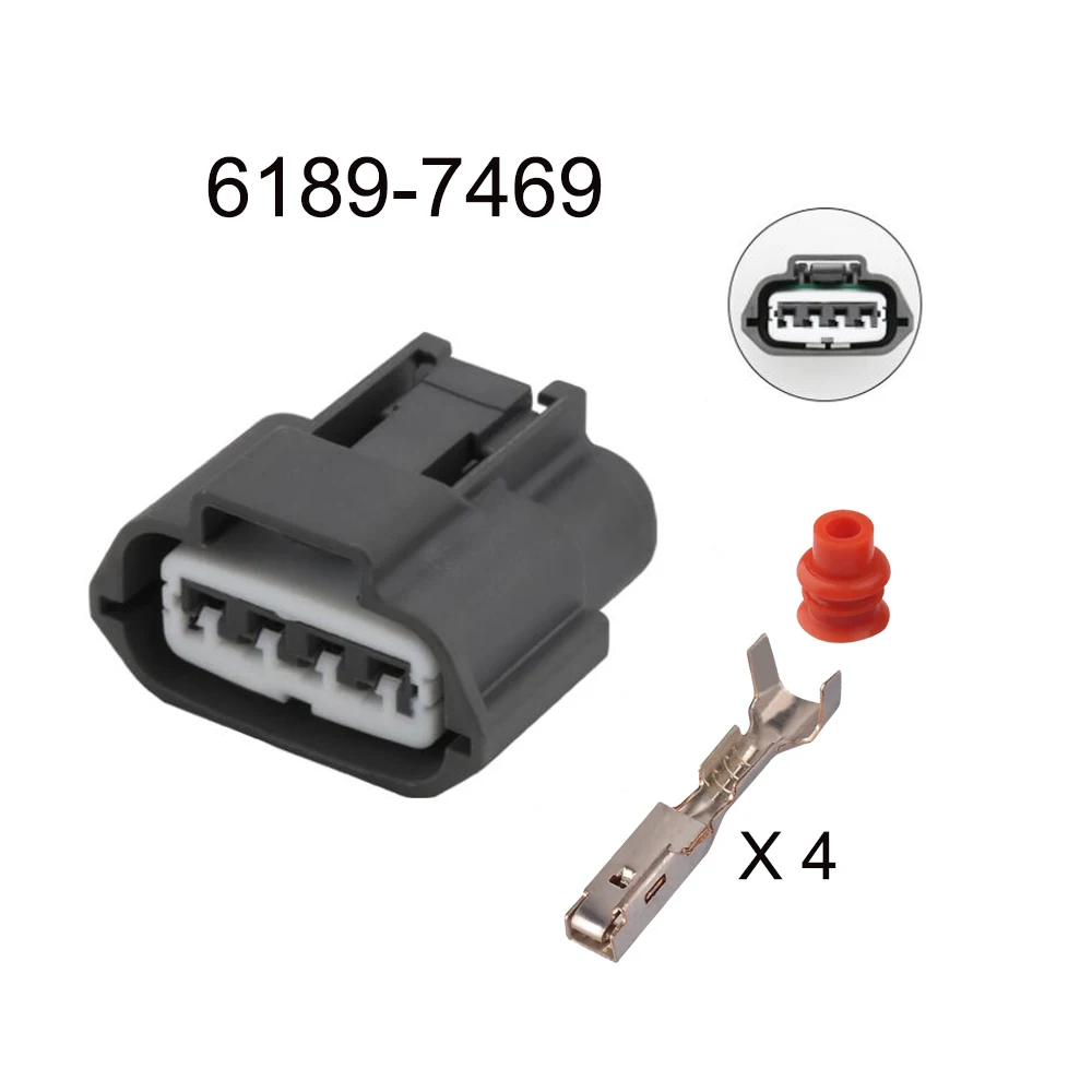 

100SET 6189-7469 auto Waterproof cable connector 4 pin automotive Plug famale male socket Includes terminal seal