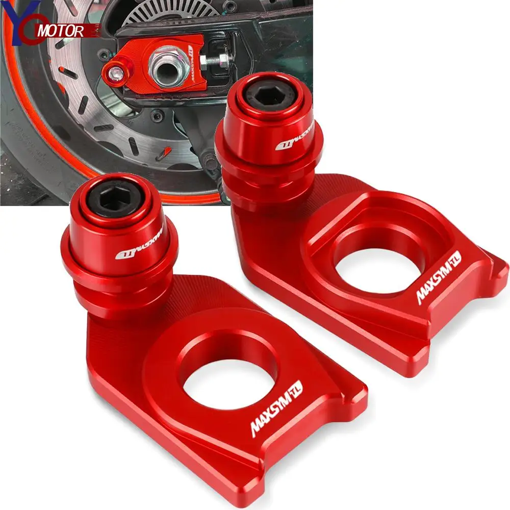 

Mororcycle Accessories Aluminum Chain Adjustment Block Rear Wheel Sliders Axle Stand Hook Set For SYM MAXSYM TL 500 2020-2021