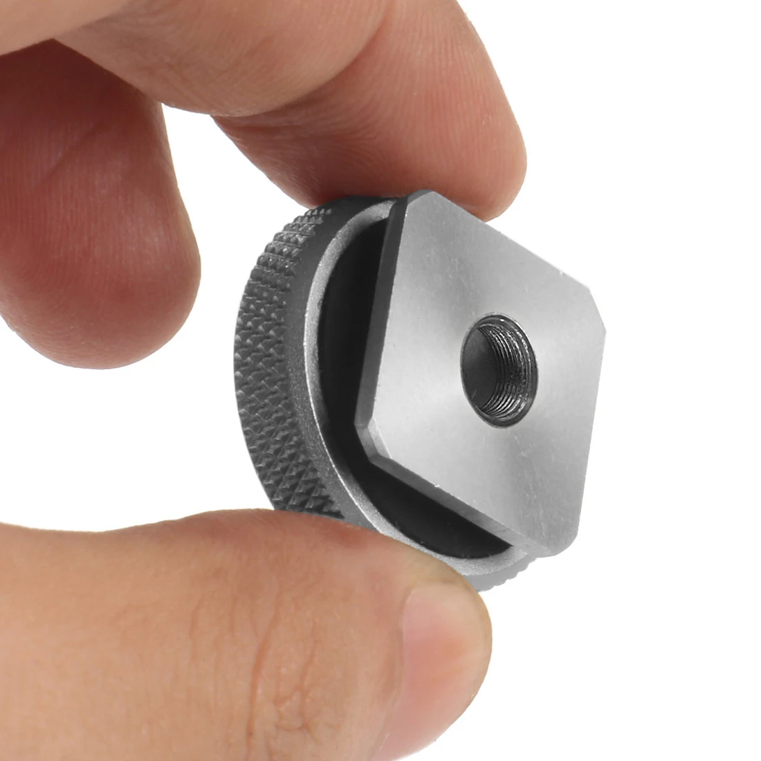 Tripod Mount Hot Shoe Adapter 1/4 3/8 inch Screw Single Nut Double Layer to Flas