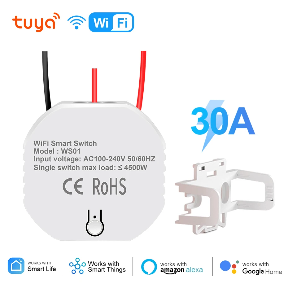 

Tuya Wifi Smart Boiler Switch Water Heater Switches 30A 4500W Voice Remote Control Timer Schedule ON OFF Work Alexa Google Home