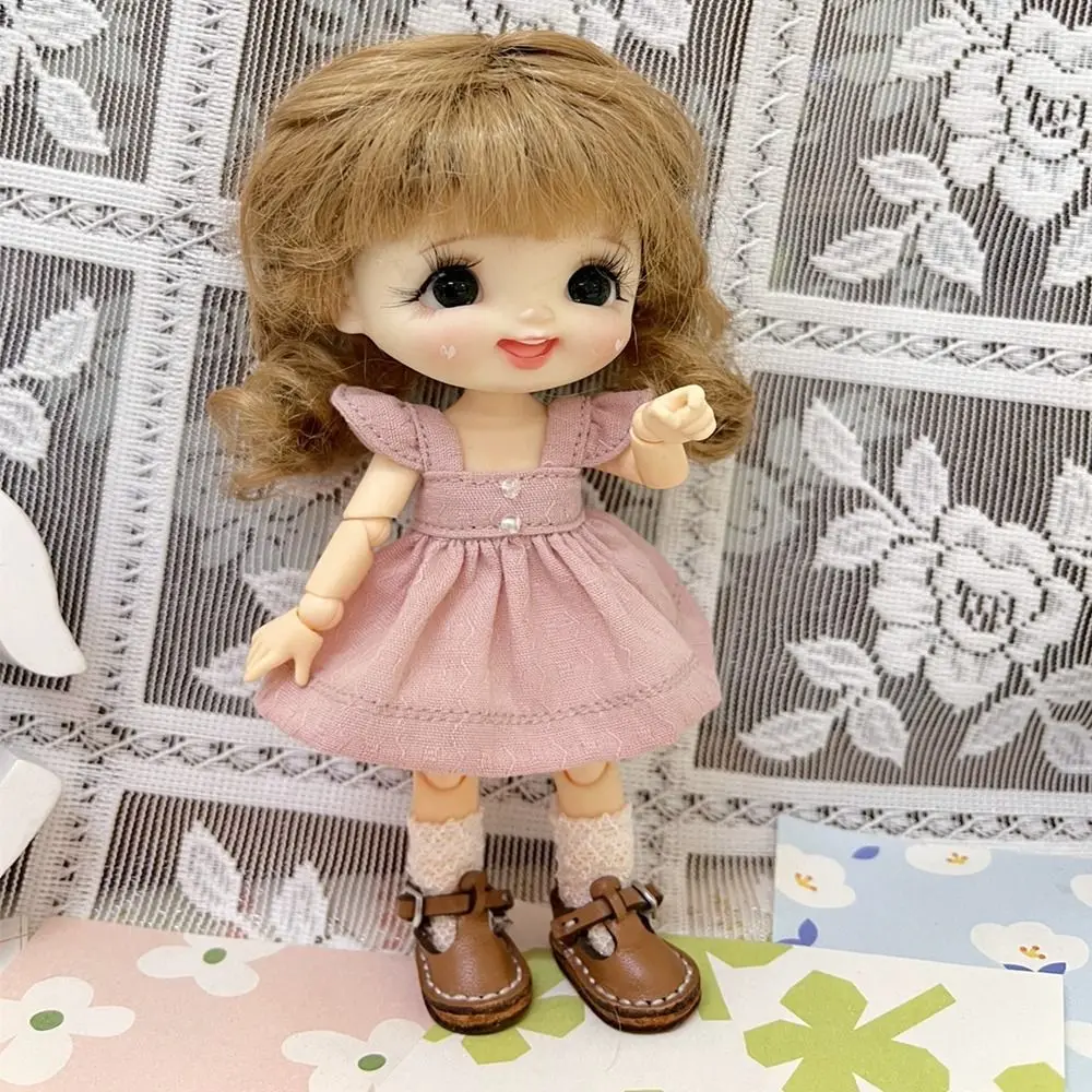 Cotton Printed Doll Dresses Short Sleeve Accessories