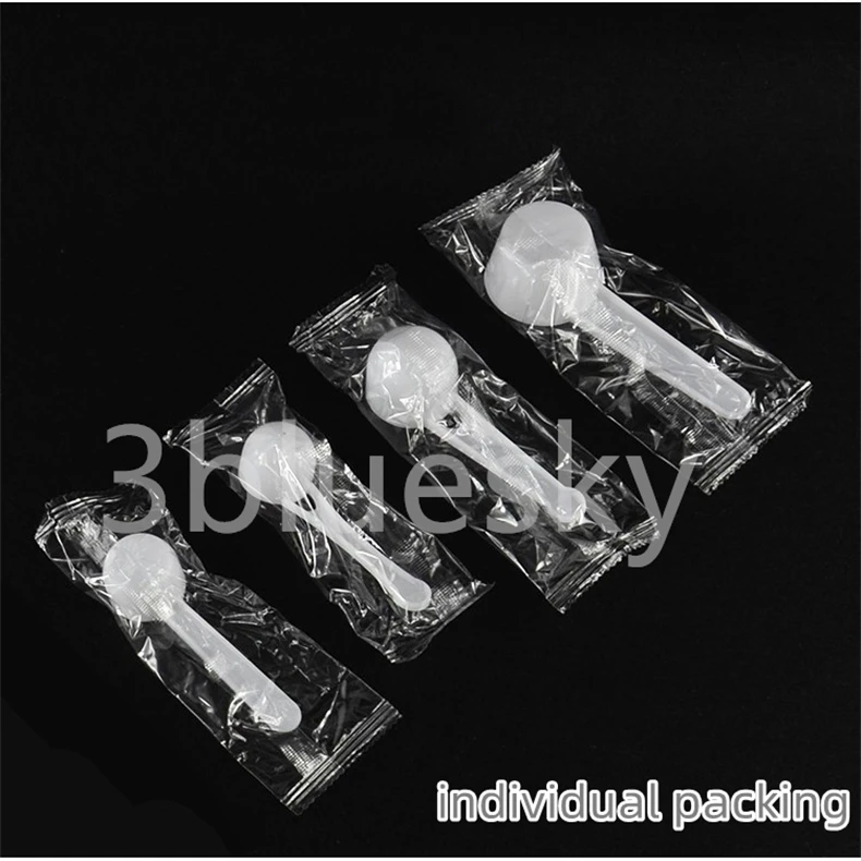 Description Picture 4 of item100pcs Disposable Plastic Measuring Spoons for Powder 1g 2g 2.5g 3g 4g 5g 6g 7.5g 10g 12g 15g 20g 25g 30g 35g  / 2ml-70ml