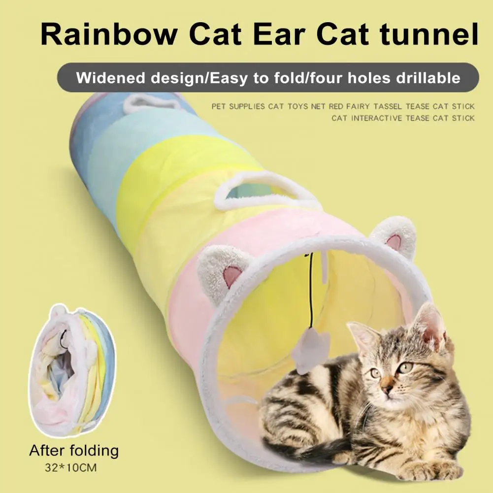 

Space-saving Cat Tunnel Foldable Cat Tunnel Toy Space Scratch-resistant Portable Boredom-relieving for Cats Cat Play Tunnel