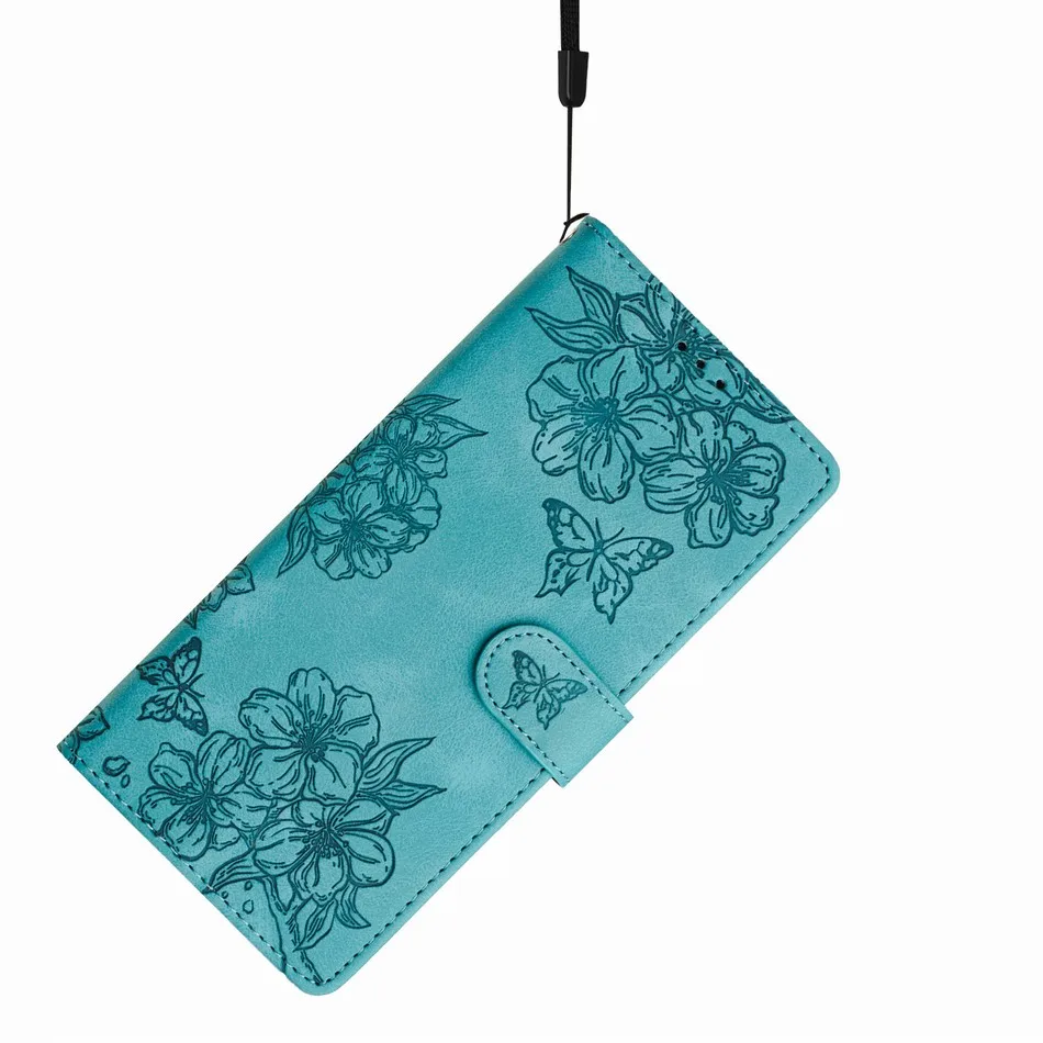 Charming Sakura Butterfly Flip Case - Elegant Lady Cover