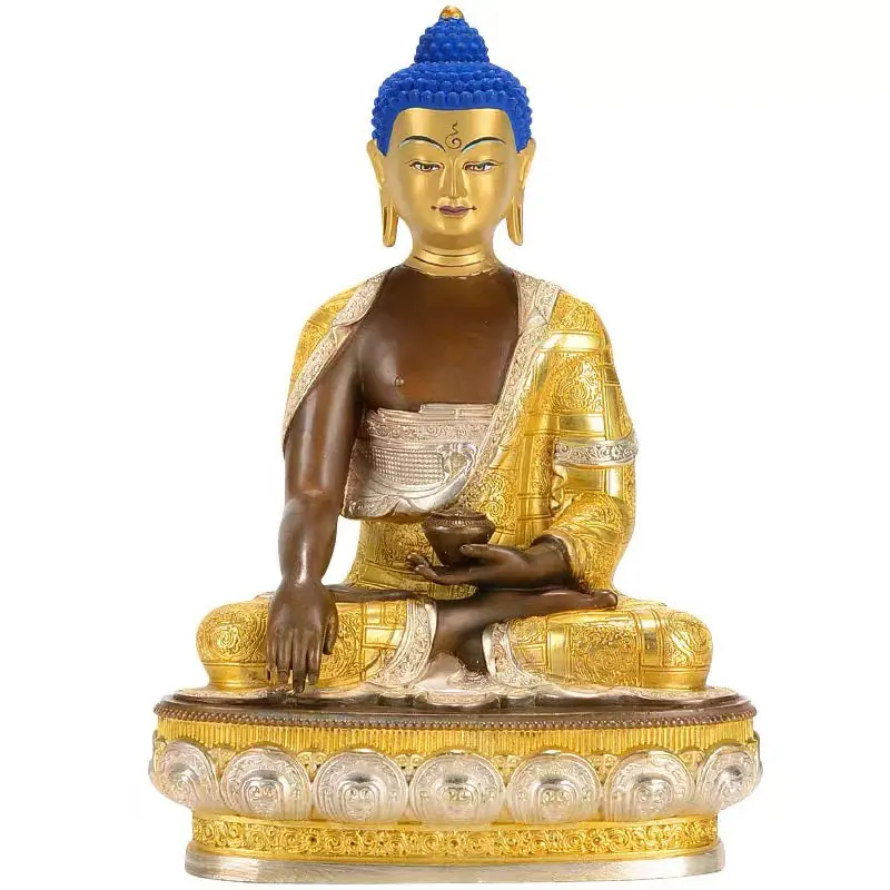 

High grade Gilding Buddha statue Asia Nepal Tibet temple bless safe healty good luck Shakyamuni buddha statue