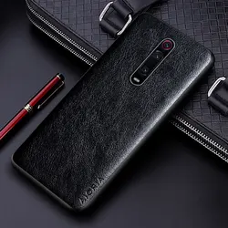 Luxury PU Leather Phone Case - Business Solid Color Design for Mi 9T(Mi 9T Pro) (Black)
