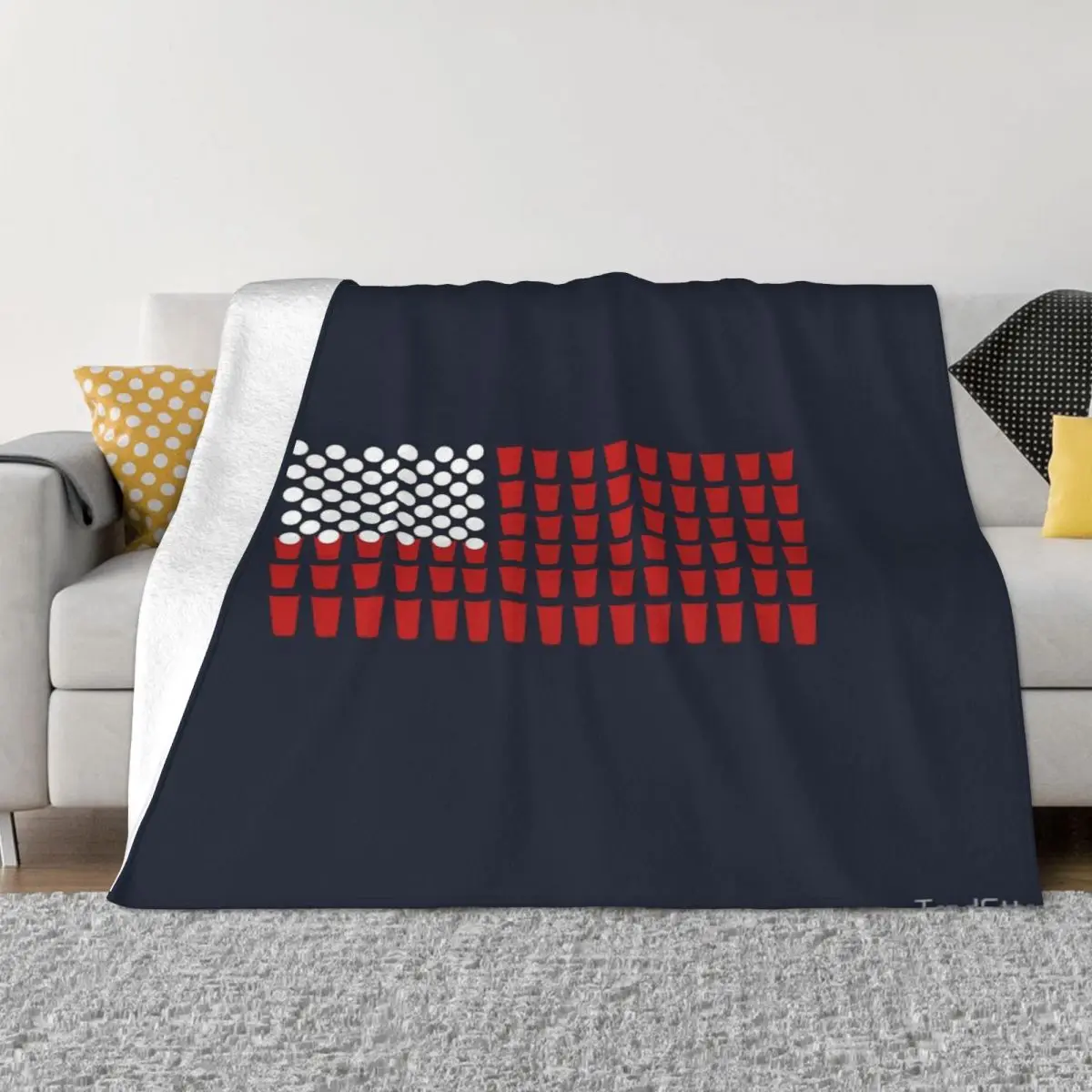 Beer Pong American Flag Coperta Regalo Copriletto Sul Letto Coperta