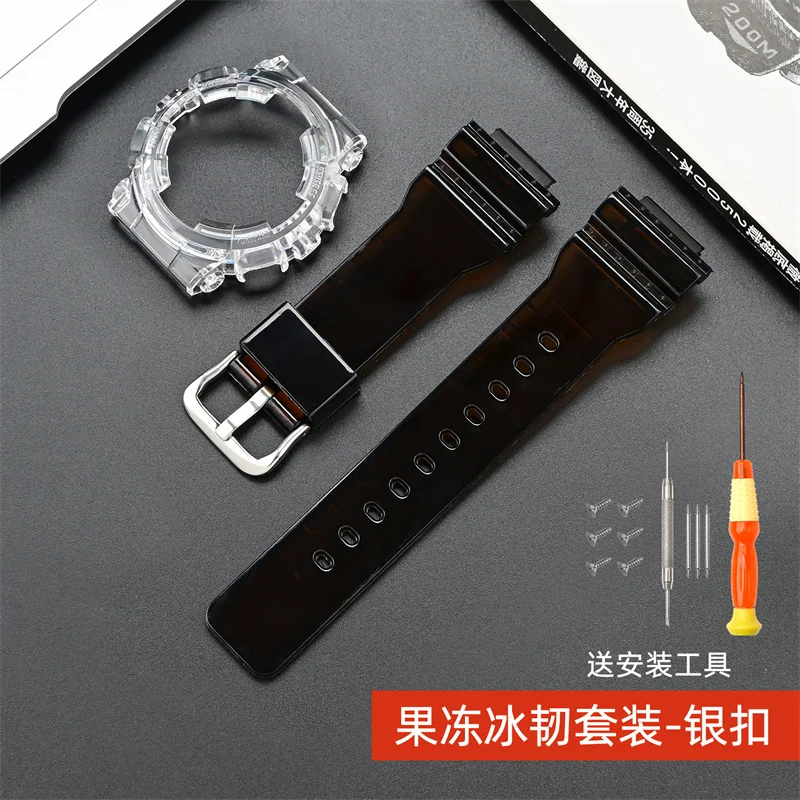 Transparent TPU Watchband and Case Set with Tool - Stylish Strap and Protective Accessories