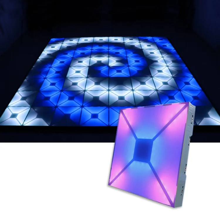 

Newest Disco DJ Lights Wedding 3D Glass Magnet Starlit Frosted Led Dance Floor for Sale