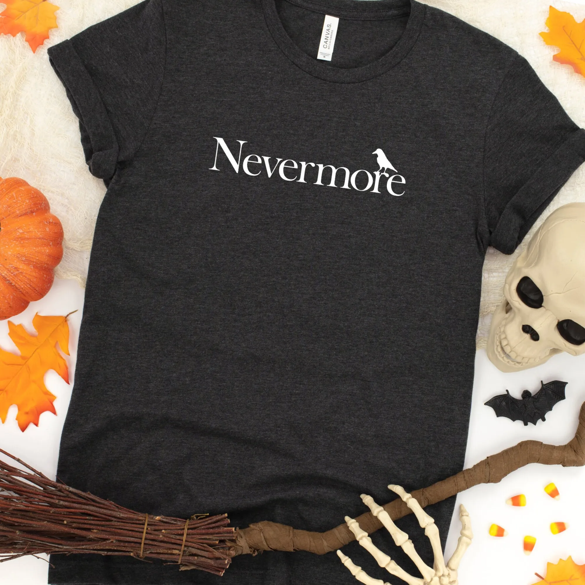 Футболка Nevermore с вороном Эдгаром Алланом по, вдохновляющий поэт и писатель на Хэллоуин с длинными или короткими рукавами