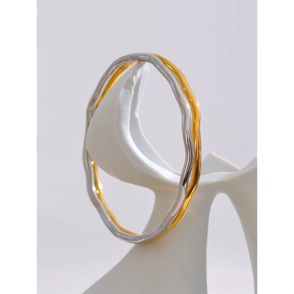 Yhpup Minimalist Hammered Bracelet Bangle for Women