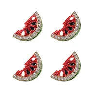 2 Pairs Earrings Girl Rhinestone Watermelon Lady Decor Jewelry Rhinestones 1