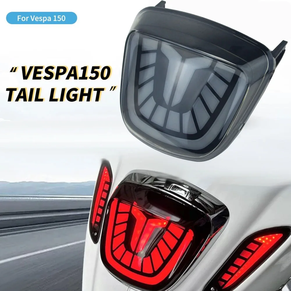 Motorcycle LED Tail Light Moto Rear Brake Light Indicator Lamp Taillight Flowing