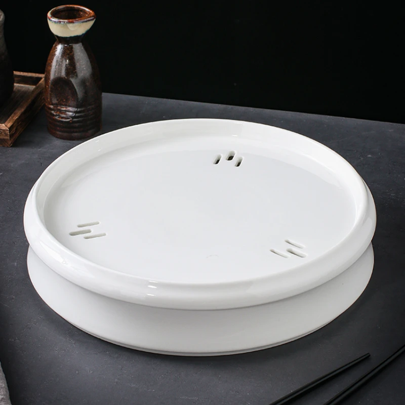 

Dry Ice Tray Creative Restaurant Special Tableware High-End Private Club Smoke Plate Geoduck Sashimi Seafood Plate