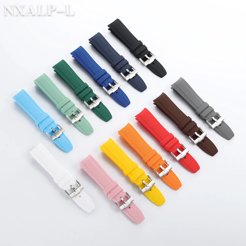 Soft Silicone Curved End Waterproof Watch Band Bracelet