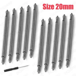 Premium Stainless Steel Watch Band Spring Pins - 10pcs Durable Strap Link Repair Accessories, 2.5mm Diameter (20mm Diameter 2.5mm)