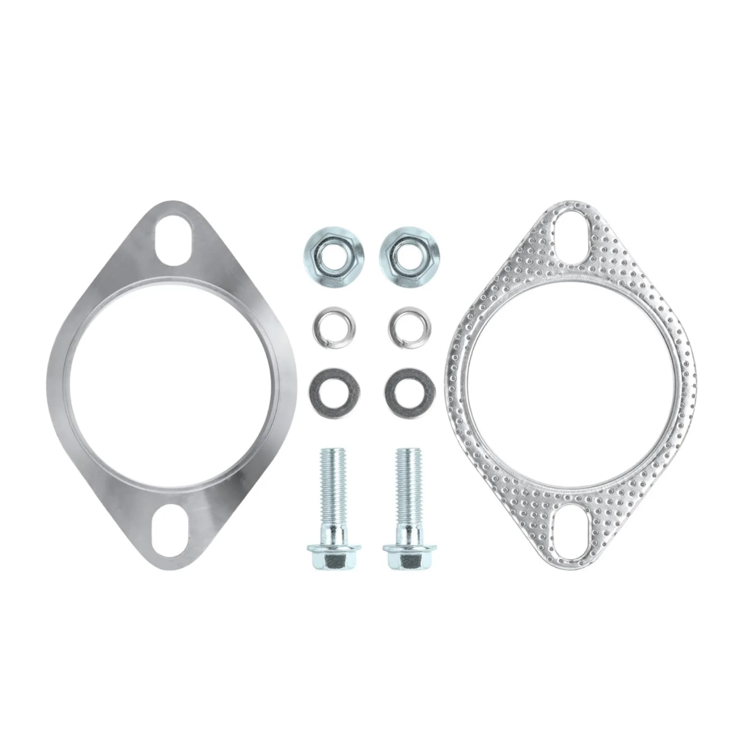 BRC8014EX Exhaust Flange Repair Kit - 1 3/4" ID, Oval, Universal Fit, T409 Stainless Steel, Includes Gaskets & Bolts