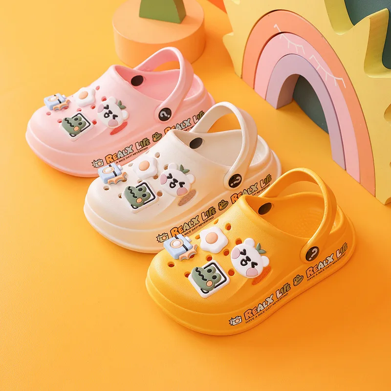 Kids Sandals Kids Sandals Boys Girls Summer Cartoon Non Slip Garden Shoes Outdoor Beach Sport Clogs Shoes Children Cave Hole Baby Slippers kids sandals garden clogs shoes