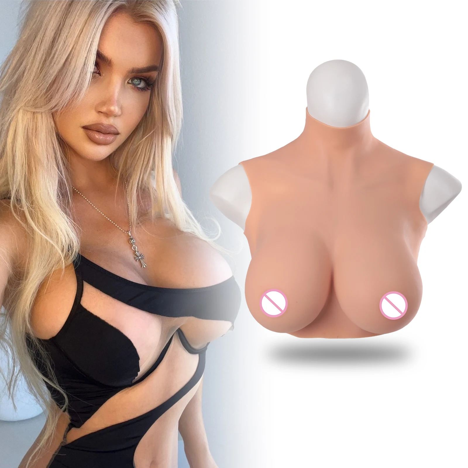 

U-Charmmore Silicone Breast Forms Fake Artificial Huge Boobs for Crossdresser Transvestite Sissy Drag Queen Cosplay Chest