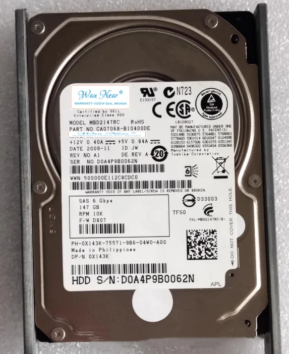 

Для 2,5 10K 146G SAS HDD 0X143K MBD2147RC серверный HDD