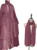 Robe longue en mousseline de soie pour femmes musulmanes, Abaya ouverte, Dubaï, Turquie, Islam, Arabe, Robe musulmane, Caftan marocain