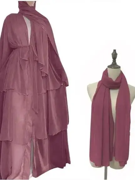 Robe longue en mousseline de soie pour femmes musulmanes, Abaya ouverte, Dubaï, Turquie, Islam, Arabe, Robe musulmane, Caftan marocain