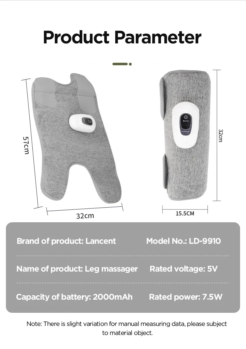 Wireless 360° Air Pressure Calf Massager Rechargeable Muscle Relaxer for Blood Circulation Pain Relief Smart Electric Device