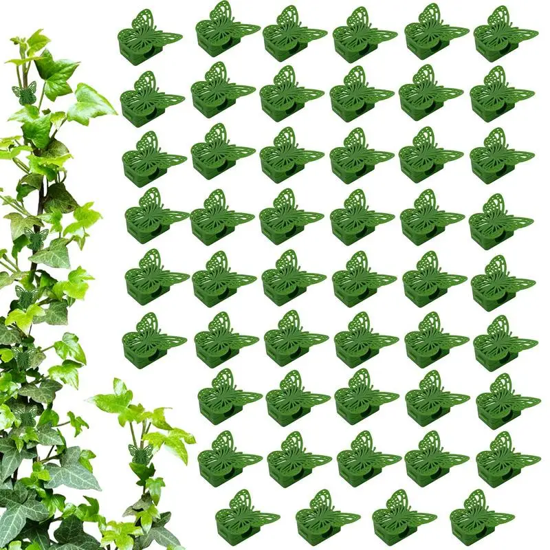 

50 PCS Plant Climbing Wall Fixture Clips Rattan Vine Fixer Self-Adhesive Hook Garden Binding Clip Wall Sticky Clip For Plants