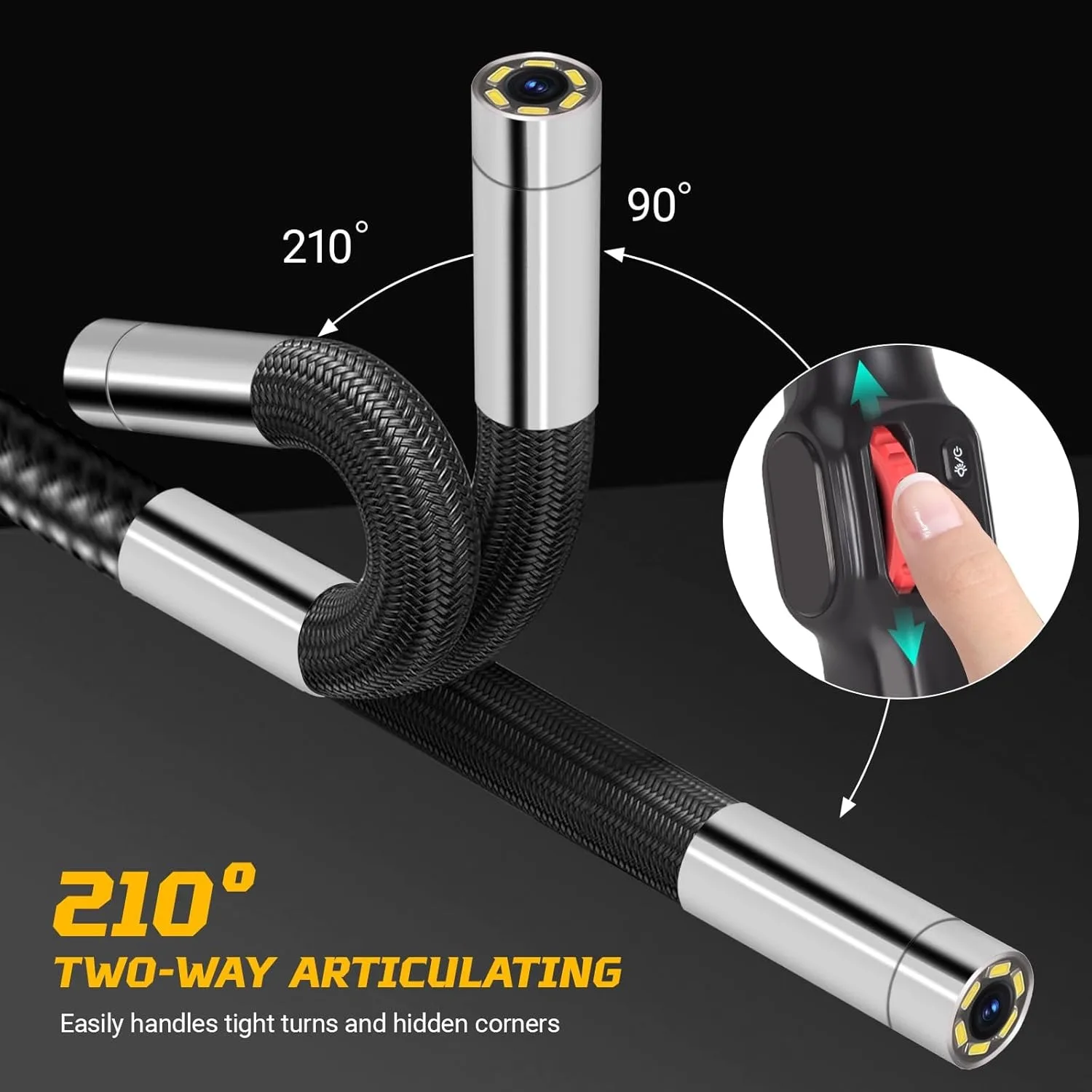 Endoscope Camera with Light 3.9 mm 4.3 Inch with 6 LED,IP67 Waterproof 2 m Semi-Rigid CableFor Automotive Repair Plumbing Inspec 5
