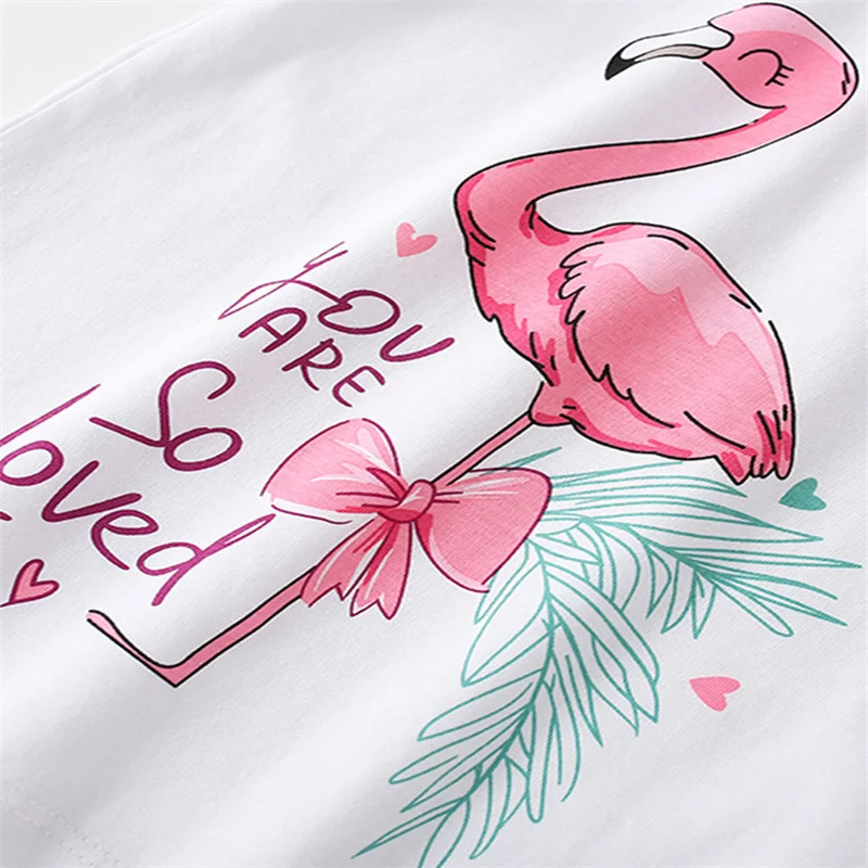 Jumping Meters 2-7T Flamingo Summer Girls T Shirts Sleeveless Hot Selling Kids Tees Tops Baby Costume Baby Shirts 3