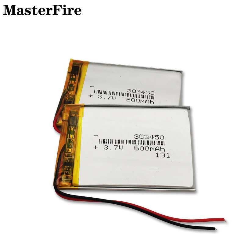 

4PCS 303450 600mah 3.7V Lithium Polymer Battery For Bluetooth Headset Electric Tool Power Bank Rechargeable Li-polymer Batteries