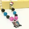New Style Halloween Skeleton Necklace Fashion Punk Gothic Pink Bow-Knot Skeleton Comedy Animation Series Pendant Necklace Gifts 4